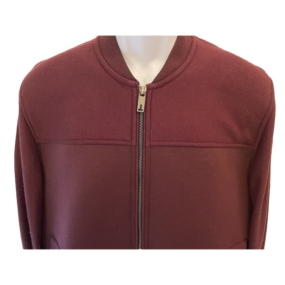 Ted Baker london  jacket bomber knit Burgundy Size 5 XL Flaw on Pocket - Picture 8 of 12